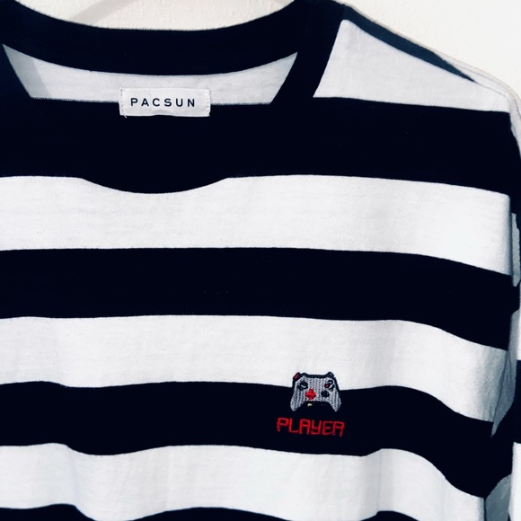 Never Worn- PacSun Players Striped Regular T-Shirt - Picture 5 of 8
